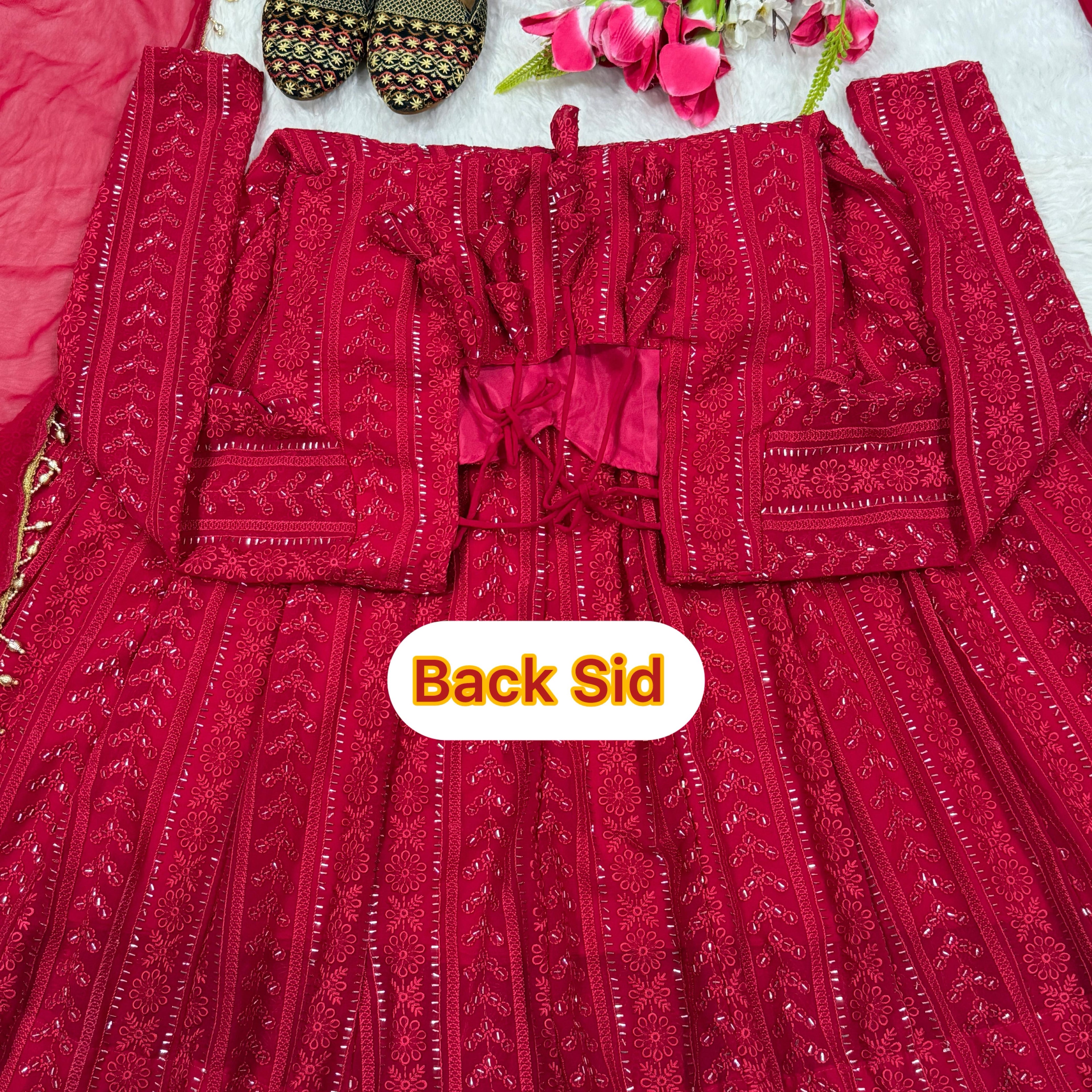 Anarkali Red Suit Plazzo Dupatta