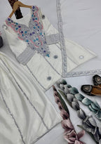 HEAVY NATURAL CREAP TOP SHARARA DUPATTA