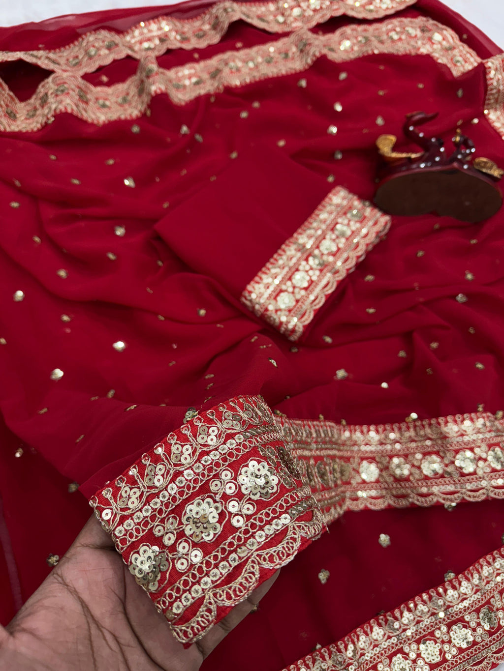 Valentine Special Red Saree