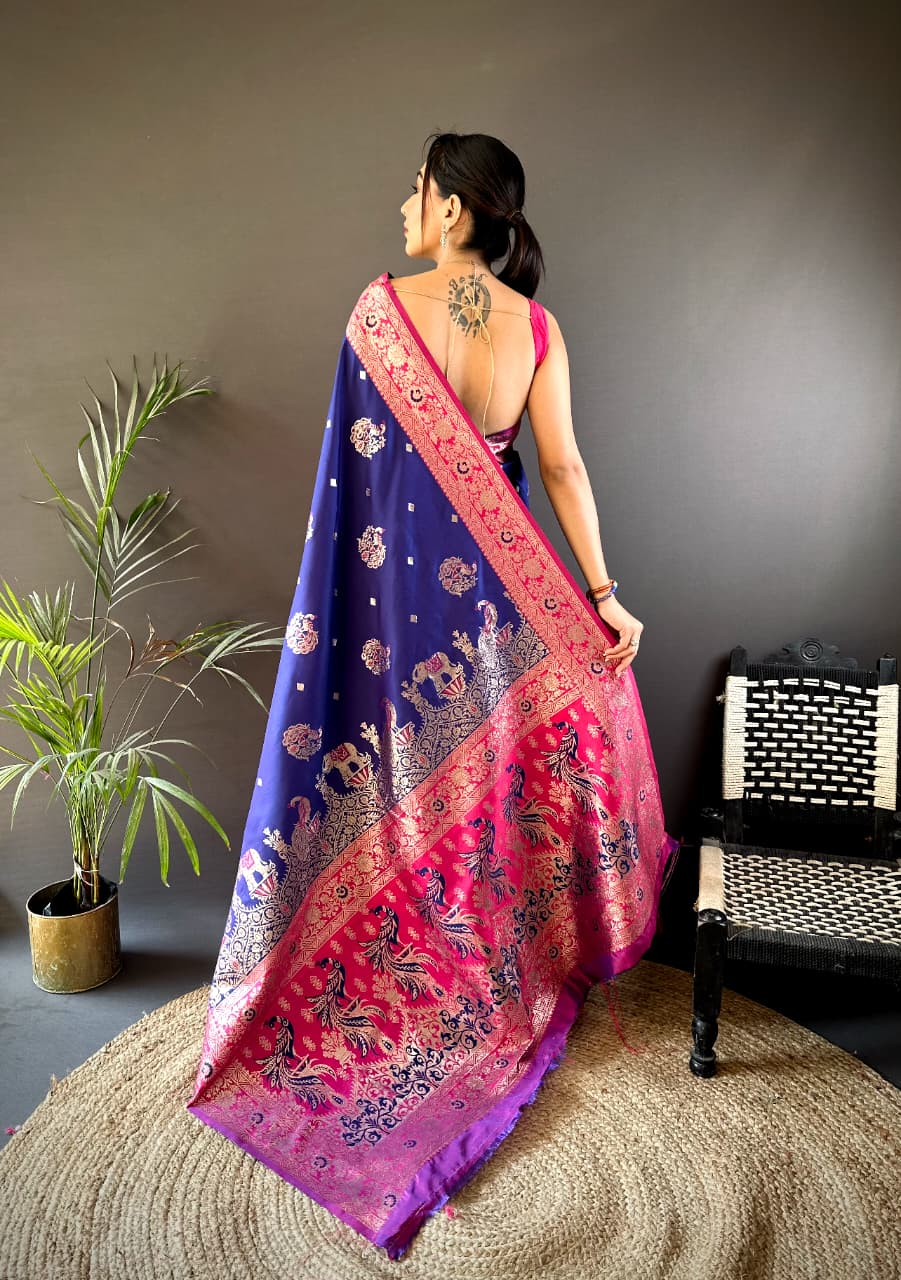 Pure paithani type Banarasi silk saree
