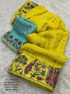 Pure Georgette Saree With Zari Woven Chex.