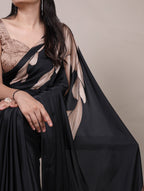 Floral Printed Satin Silk Saree