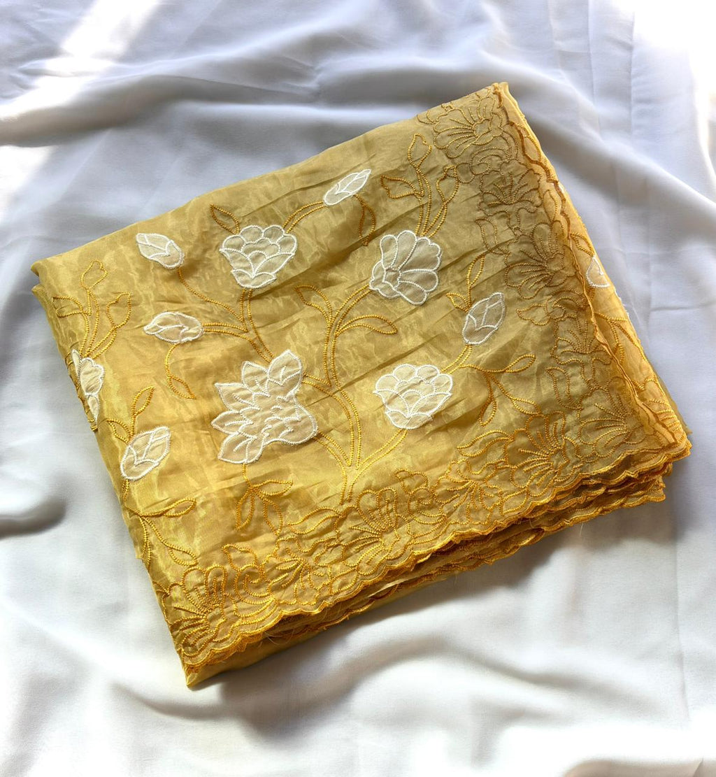 Pure Chanda Kora Silk Saree