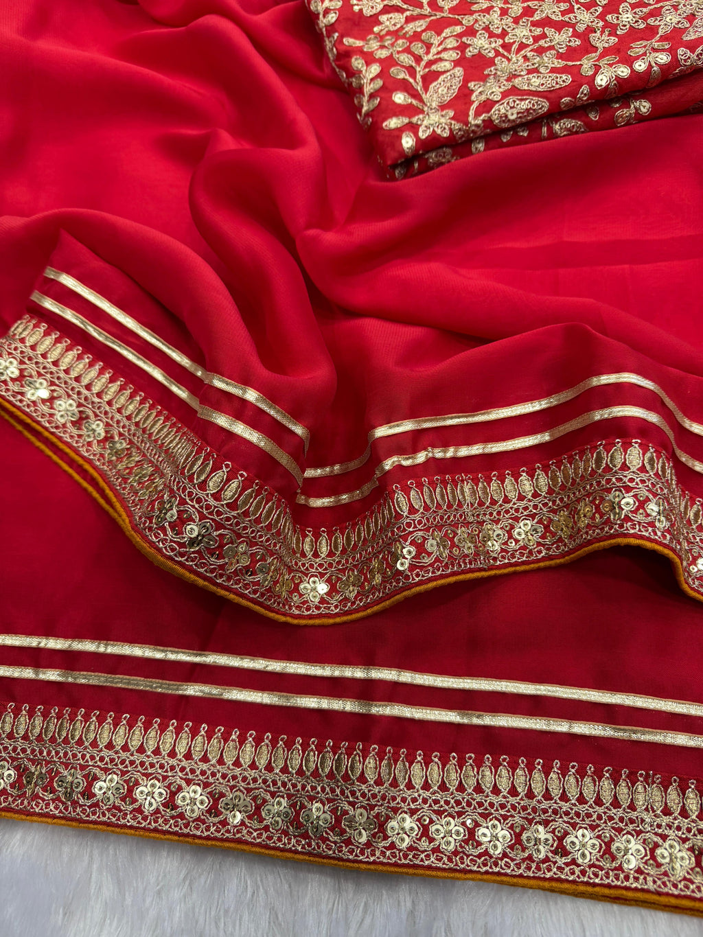 Soft Rangoli Silk Red Saree