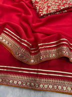 Soft Rangoli Silk Red Saree