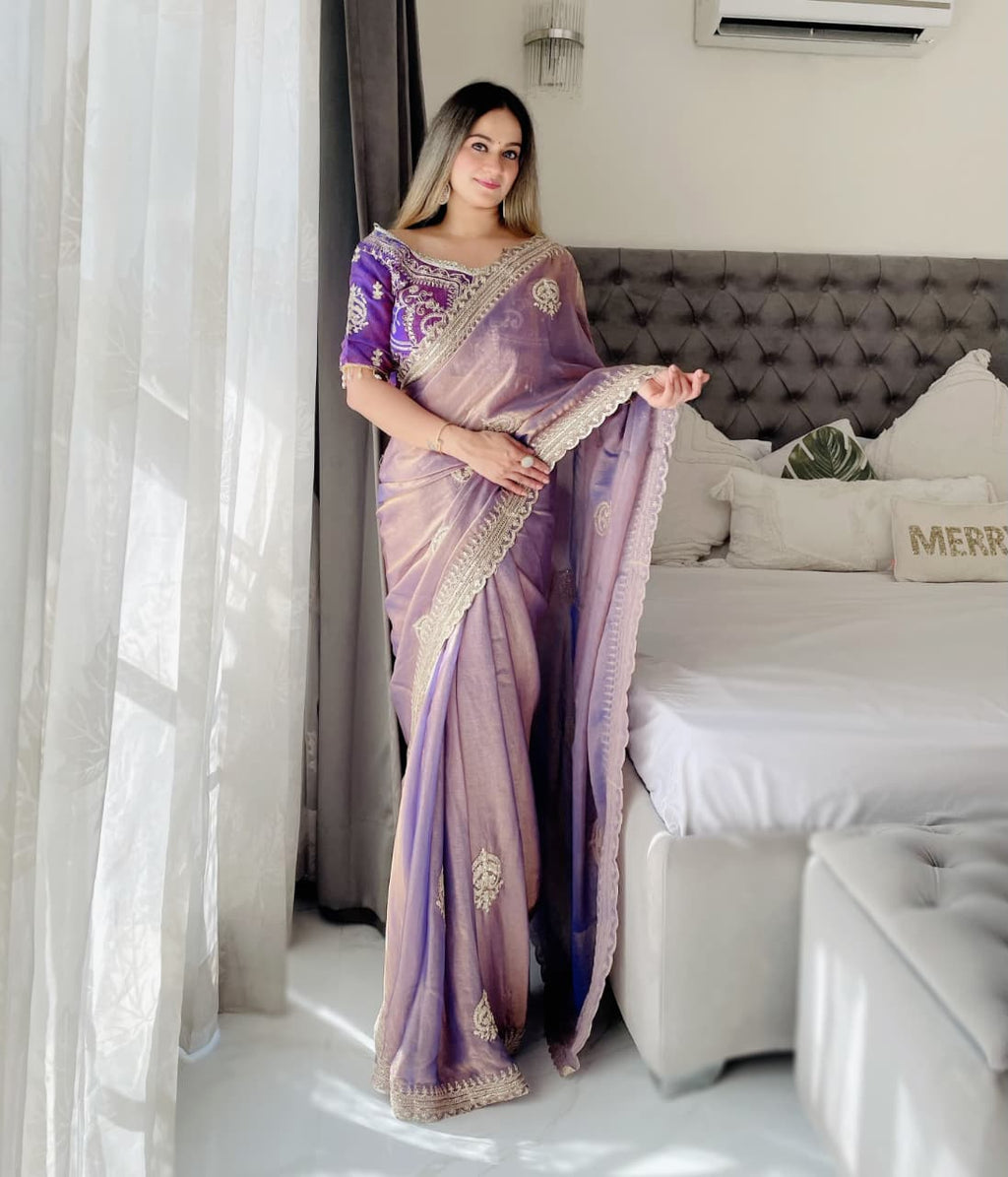 Embroidery Work Trending Saree