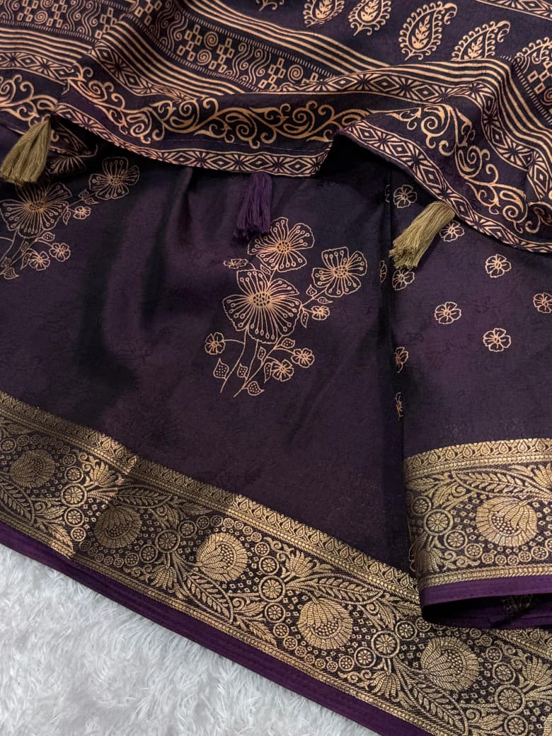 Motif Styled Printed Cotton Saree