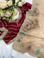 very soft nd elegant fendy sartin fabric saree