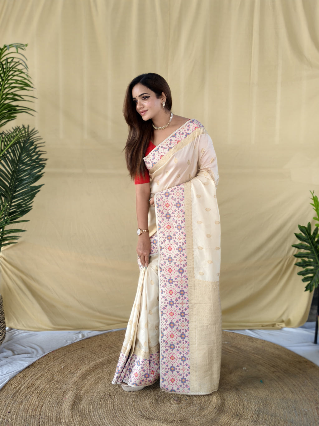 Soft Silk Saree in Pure White