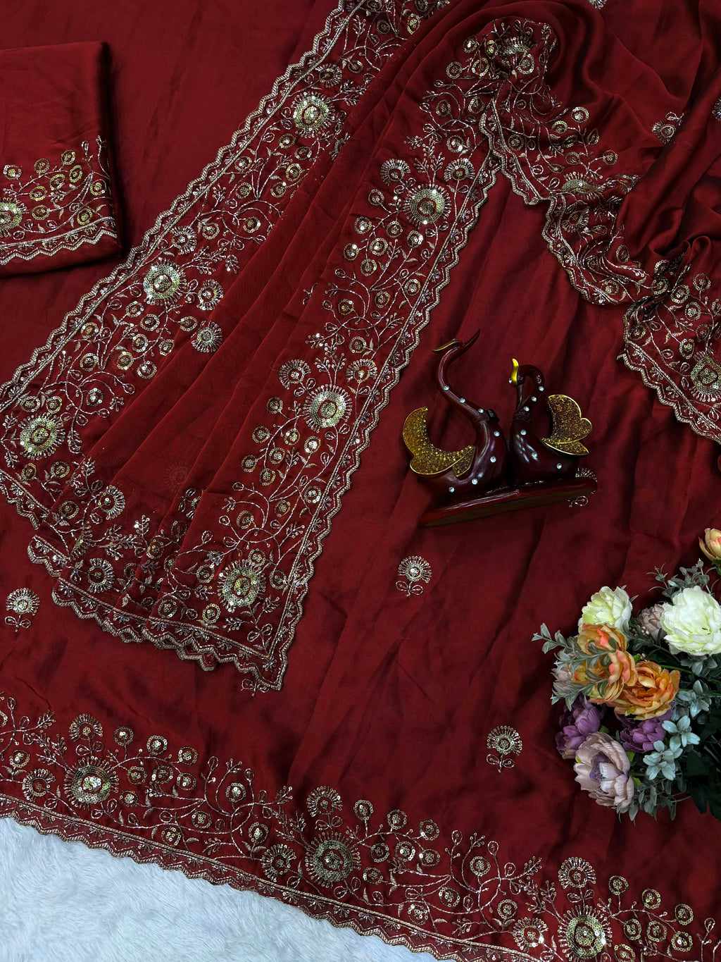 Soft Rangoli Silk Sequence Saree