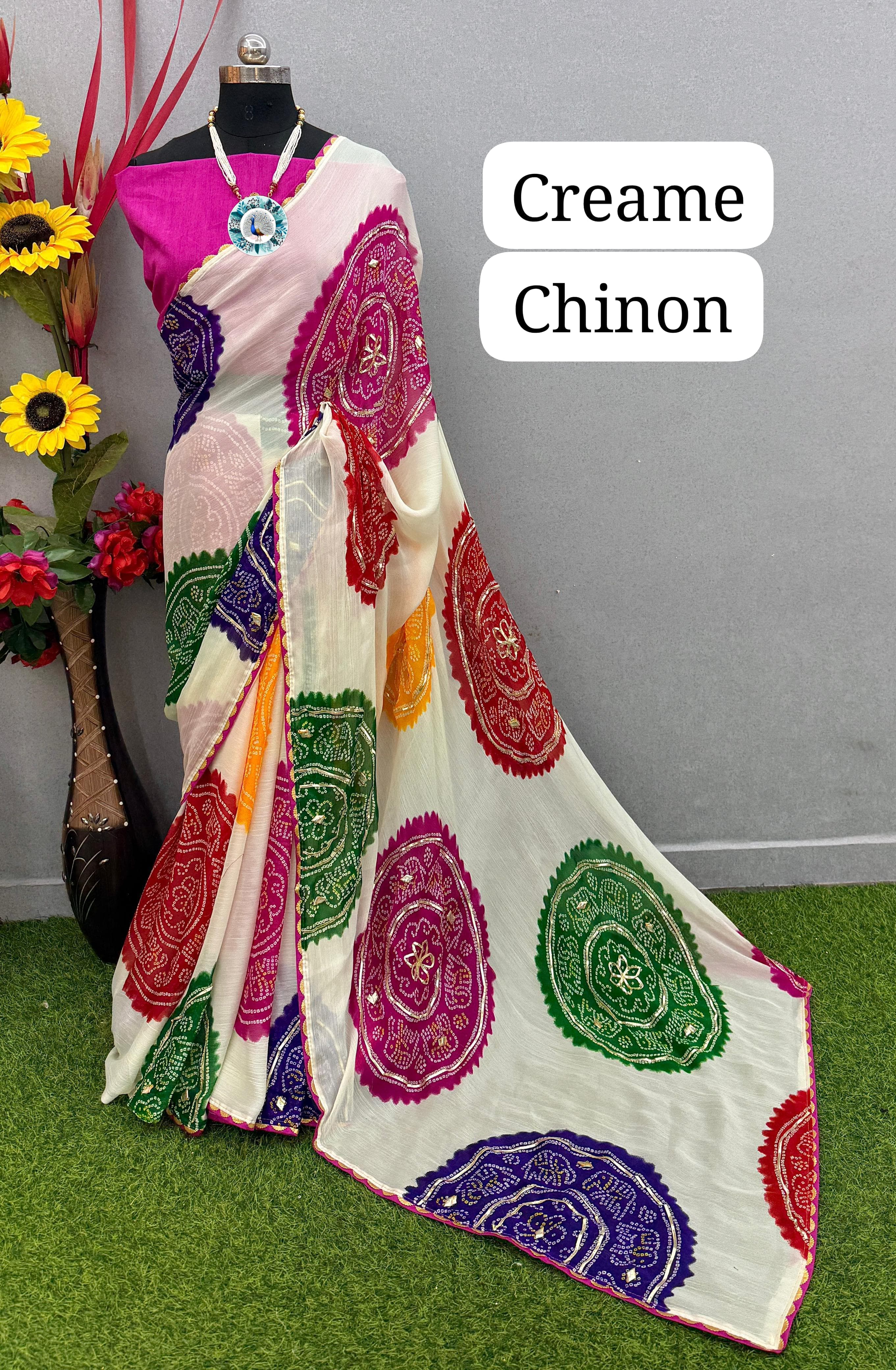 Wow Looking kaci gotta work Designer Saree