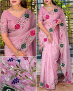 SUPERHIT CRYSTAL TISSUE SAREE
