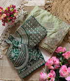 Sabyasachi Inspired Premium Moss Chiffon Saree