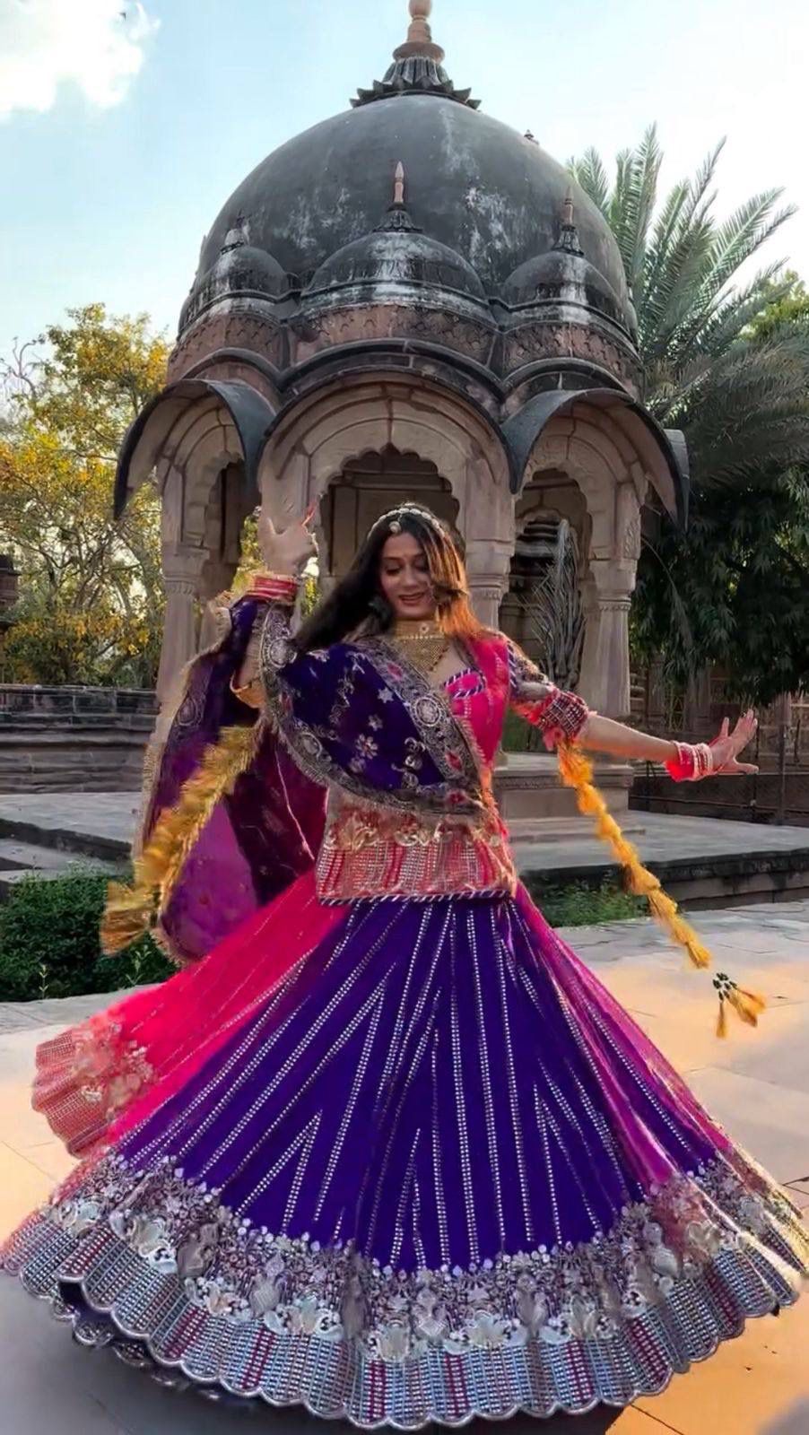 Fox Georgette Darbari Poshak Lahenga