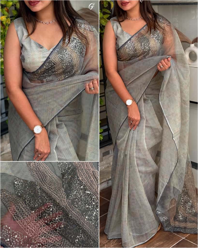 Rimzim Pure Tissue Organza Saree