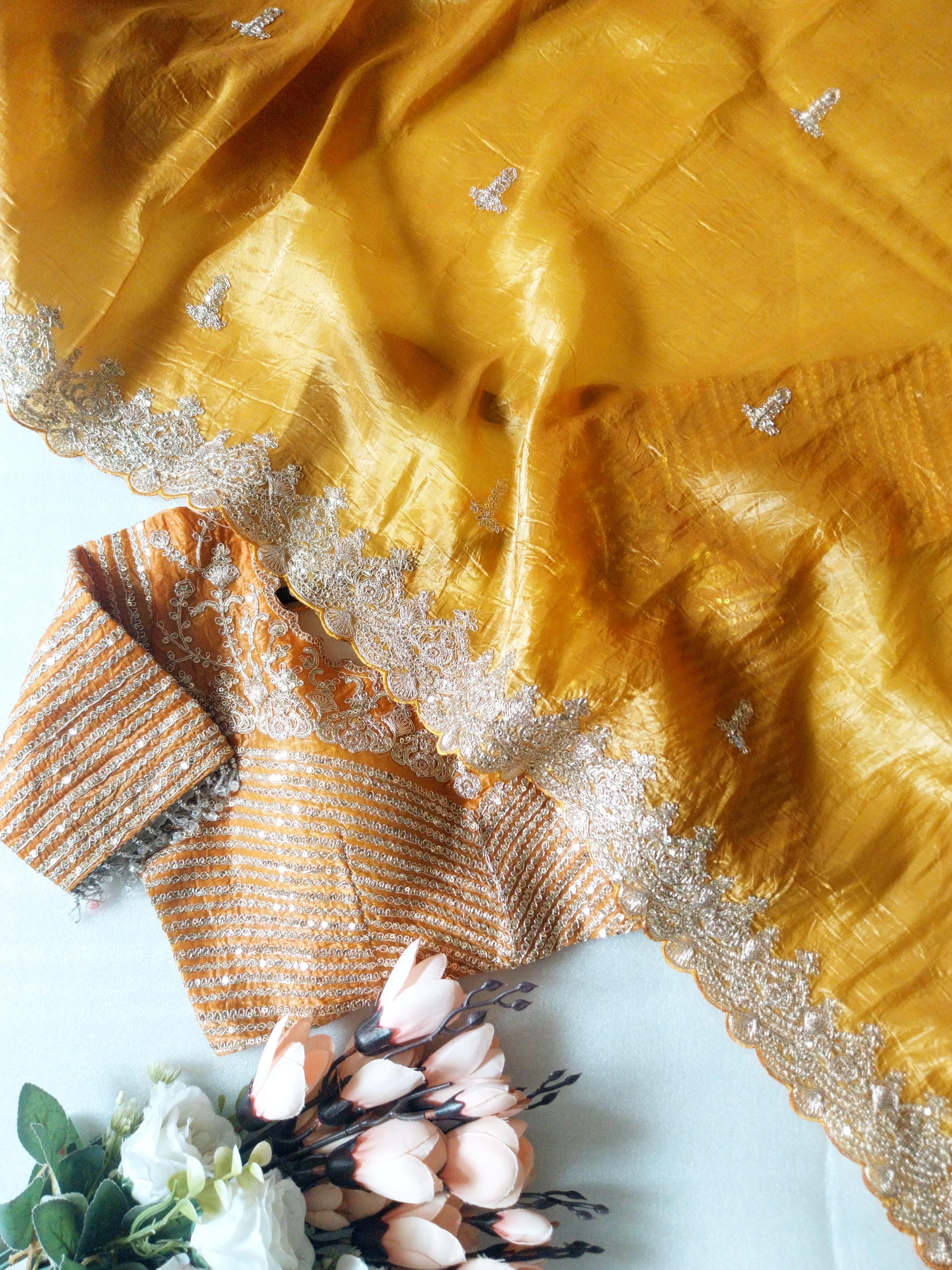 NEWLY MUSTARD YELLOW SAREE