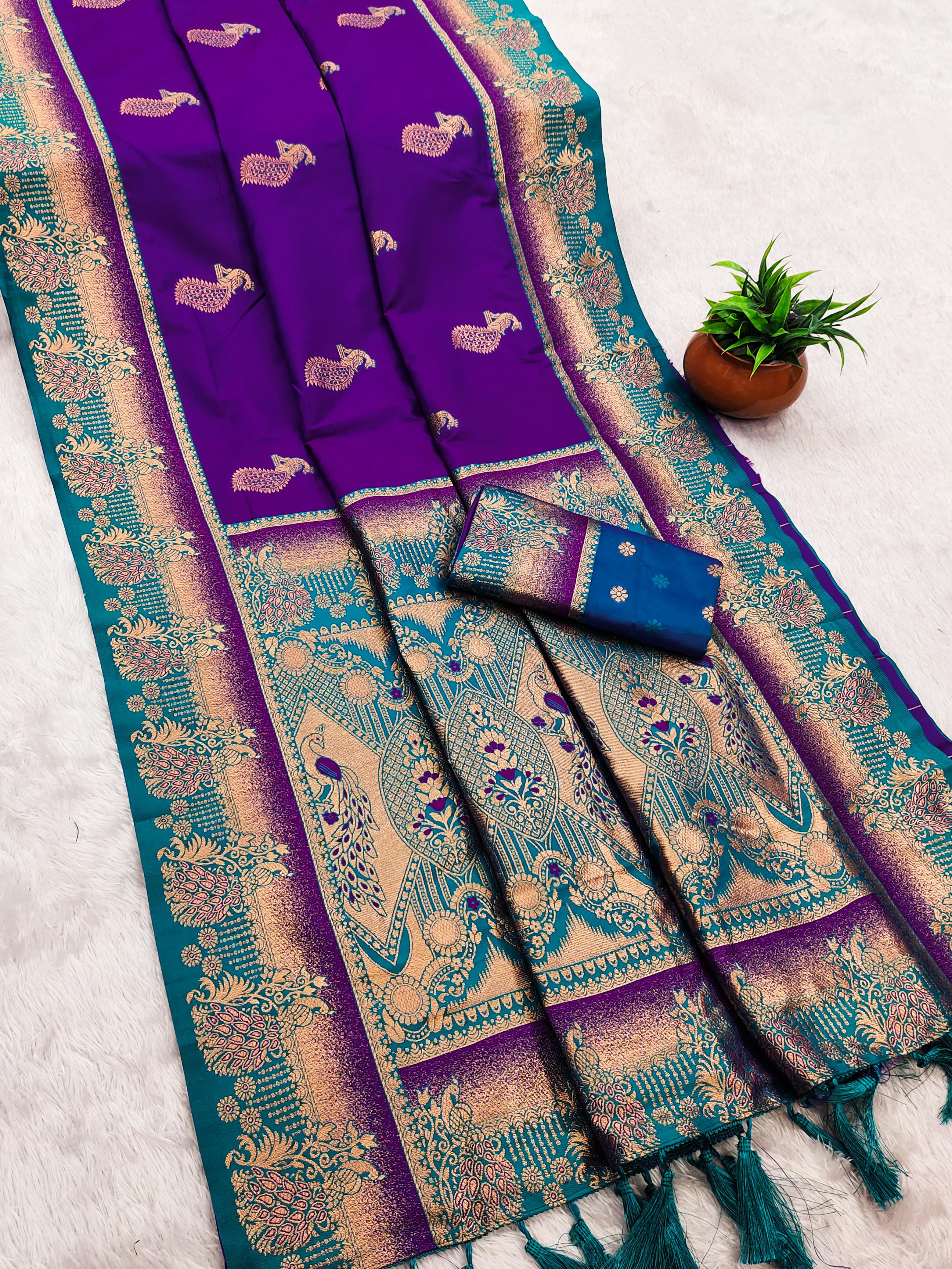 Soft Paithani silk Elegant zari weaving Saree