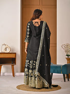 Heavy Vichitra Silk Material Top Plazzo