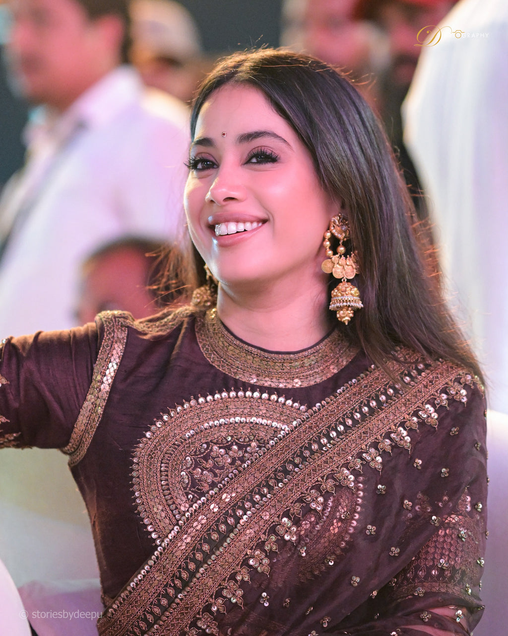 Bollywood Star Janvi kapoor Soft Twill Saree