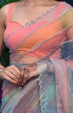 PURE SOFT ORGANZA TABBY SILK SAREE