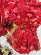 FLORAL HAND PRINTED SAREE