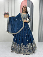 Heavy Embroidery Thread & Sequence Work Lahenga