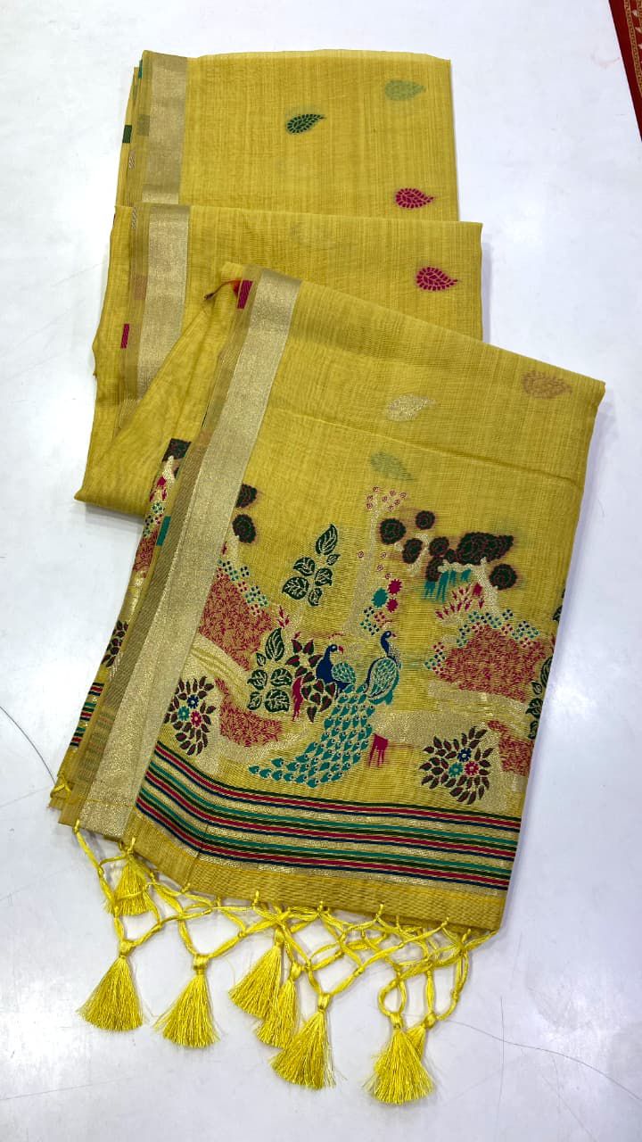 Munga Cotton Saree with Weaving Design