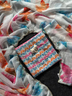 SOFT TABI ORGANZA FLOWER PRINT SAREE