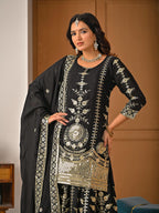 Heavy Vichitra Silk Material Top Plazzo