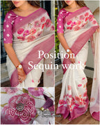 POSITION SEQUIN WORK SAREE