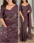 GLASS SATIN SEQUENCE SAREE