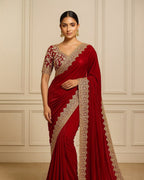 Fancy Fendy Satin Fabric Saree