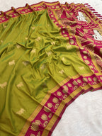 Soft Silk Paithani Saree With Cow nanadi motifs
