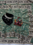 Wedding Special Mosa Silk  Embroidery Saree