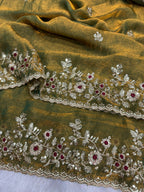 Frendy Chiffon Beautiful Sequence Saree Multicolore