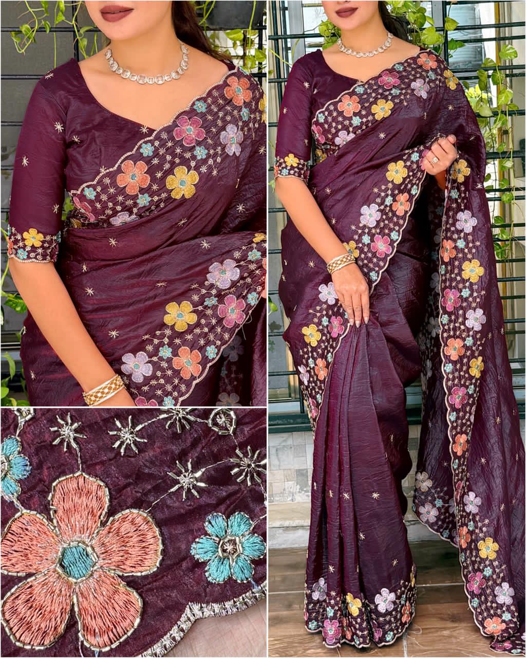 Sufi Silk Crush Saree