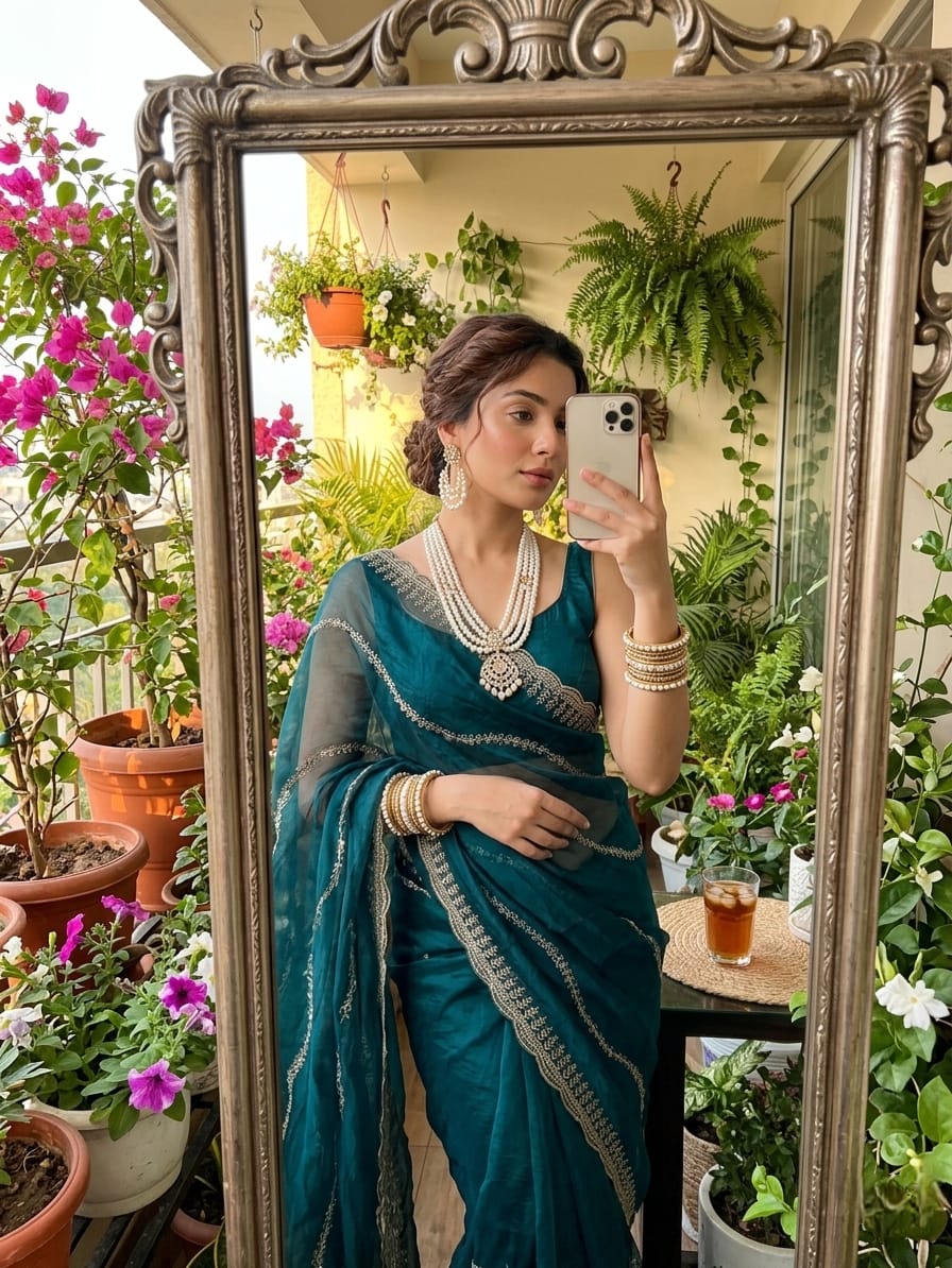 Rich look fendy chiffon pedding saree