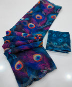 Soft Georgette Mosaic digital Print Saree