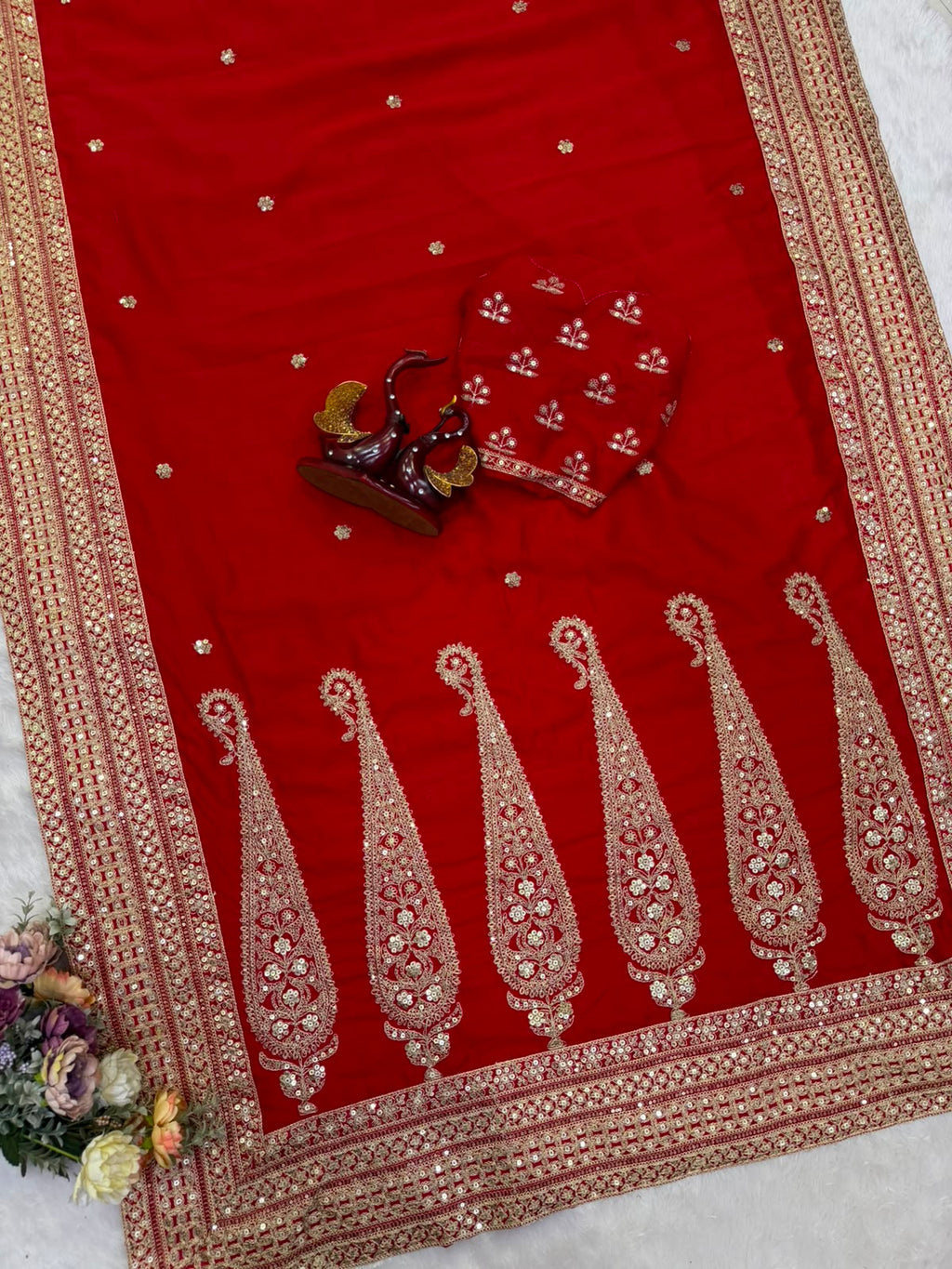 PREMIUM DESIGNER DURGA POOJA  WEDDING SAREE