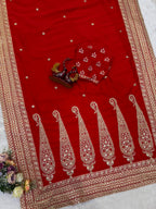 PREMIUM DESIGNER DURGA POOJA  WEDDING SAREE