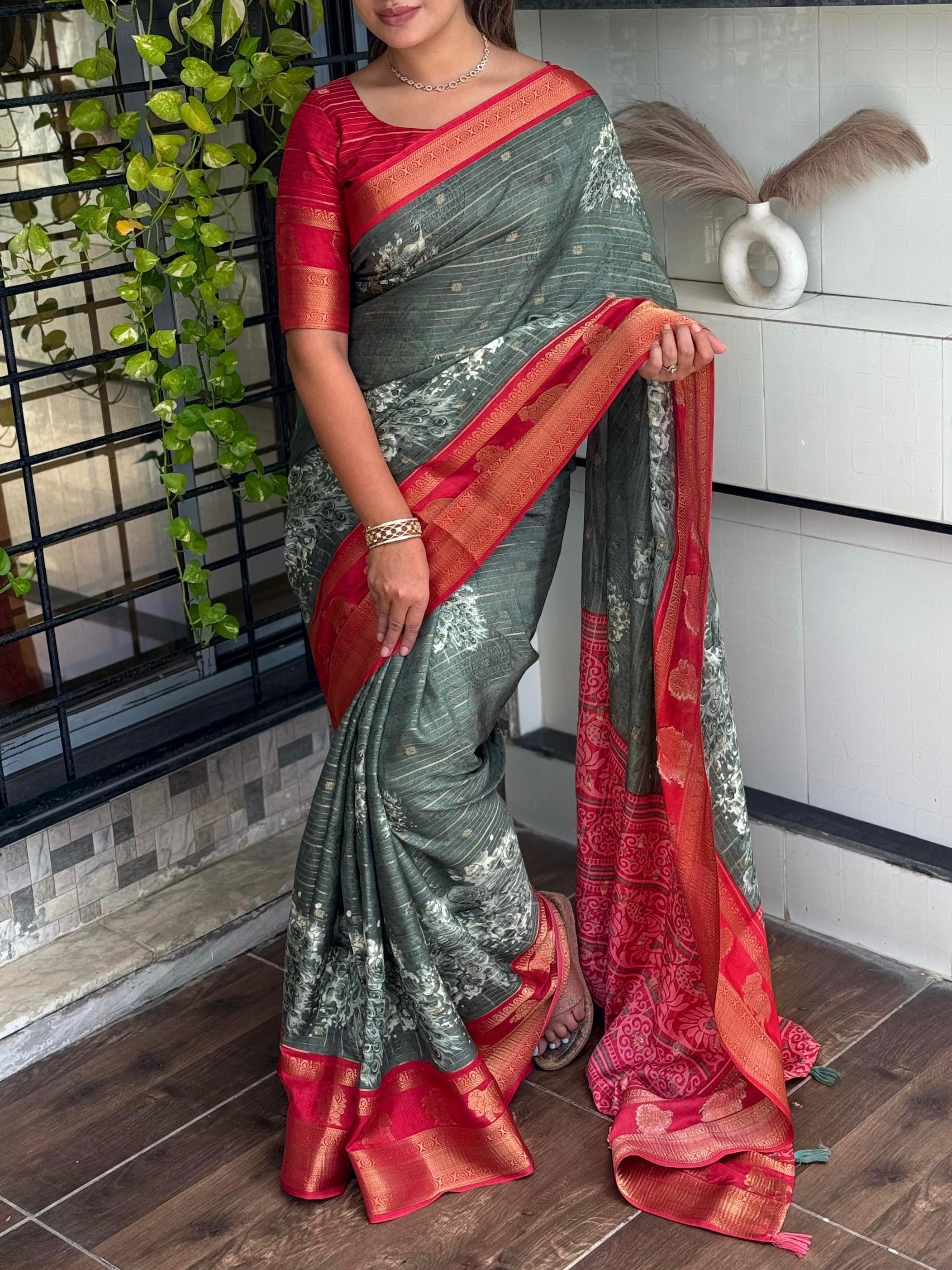 MORNI TUSSER SILK SAREE