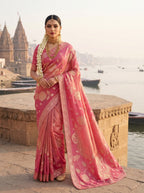 Pure Hand Dyeing Chainy Tissue Shimmer Saree