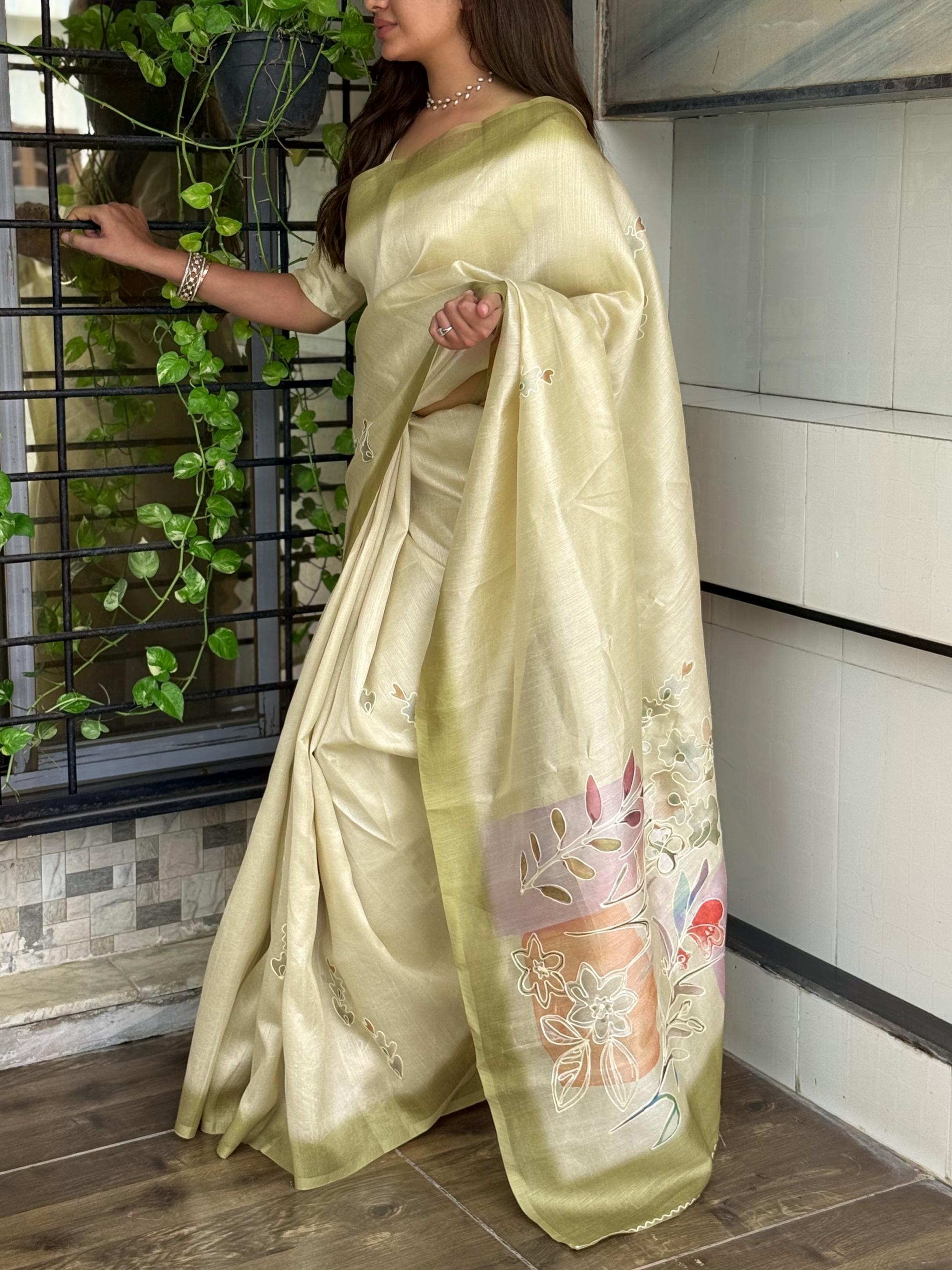 Linen Cotton Saree