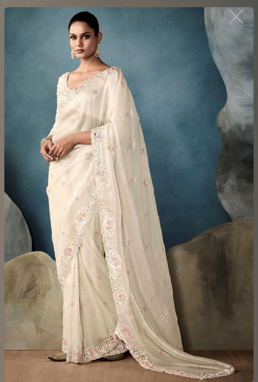 Soft Gold Crushed Saree