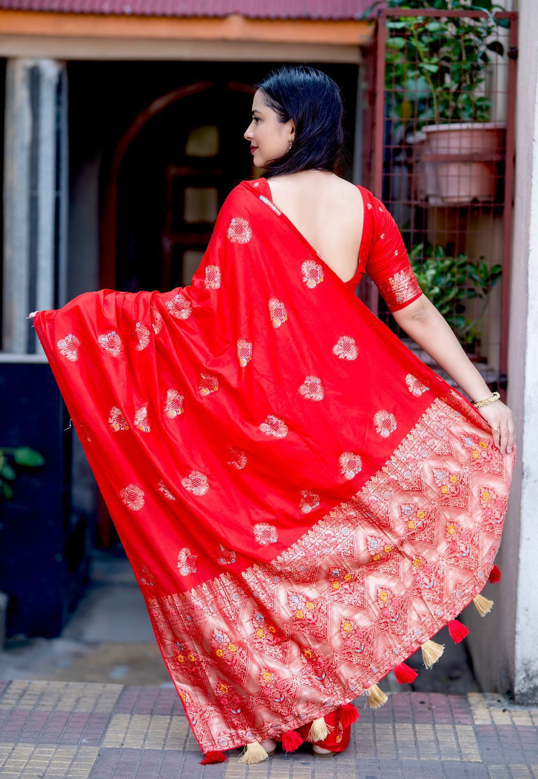 Pure georgette banarasi saree