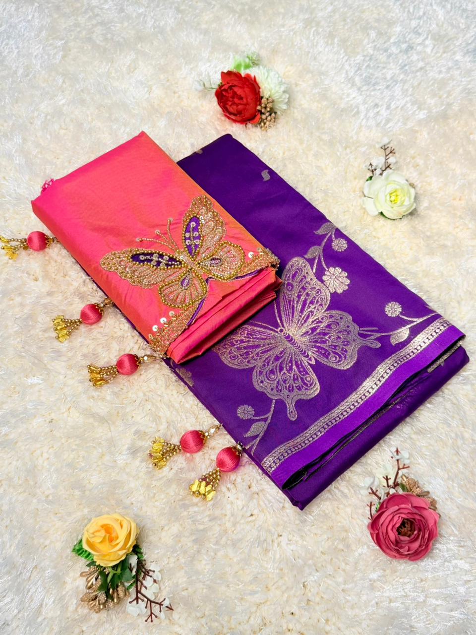 Premium Pure Soft Silk Paithani Butterfly Desgin Saree