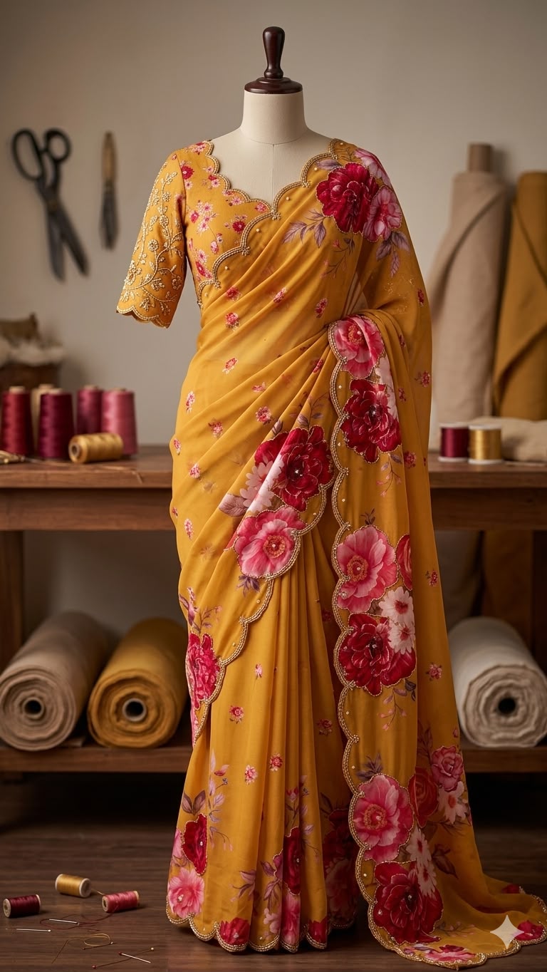 Pire Soft Georgette Digital Print Saree