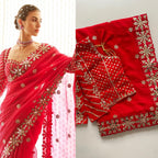 Bollywood BlockBuster Orignal Mirror Design Wedding Saree