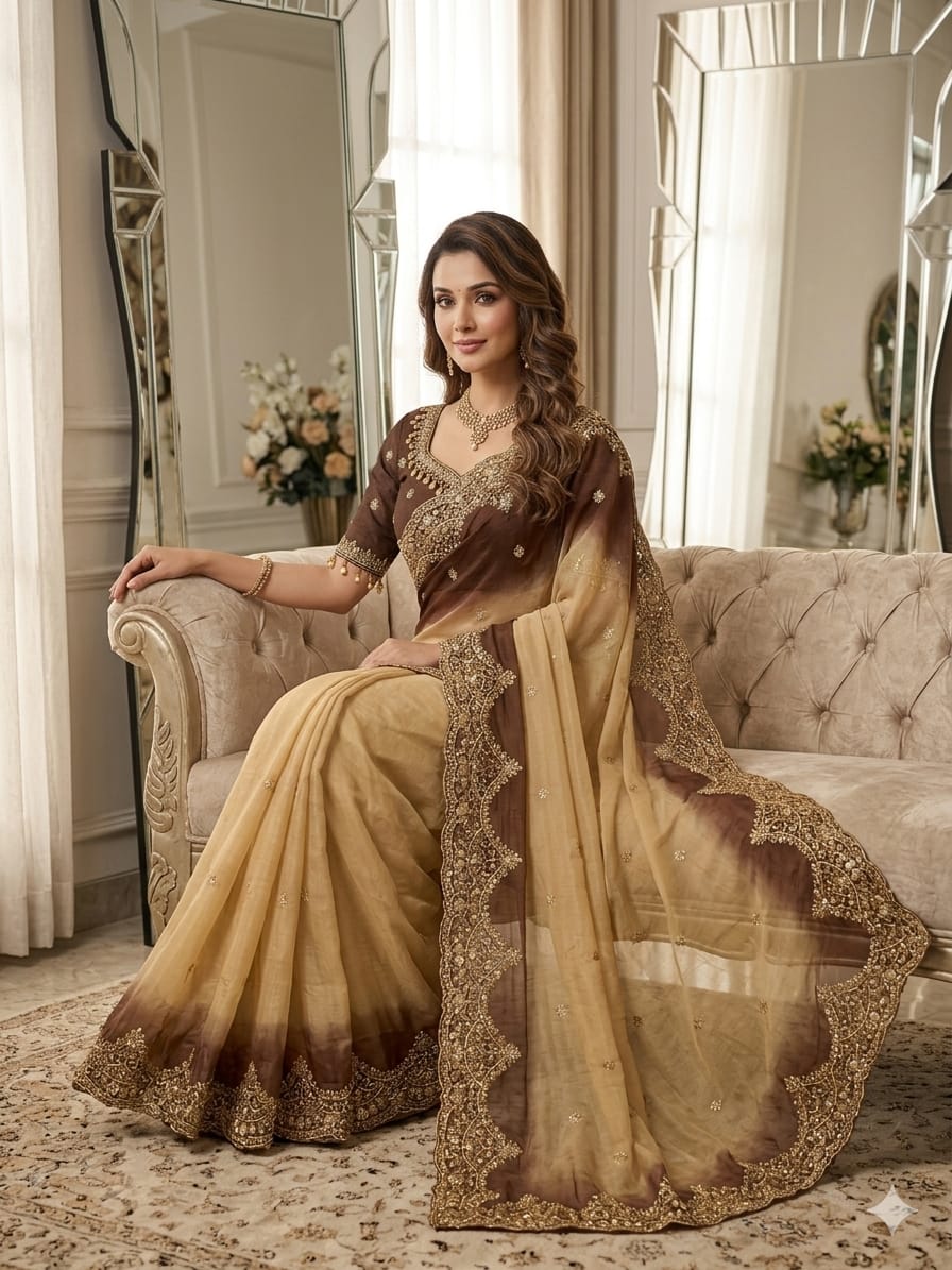 Very soft nd elegant Rich look nc moss pedding fabric Saree