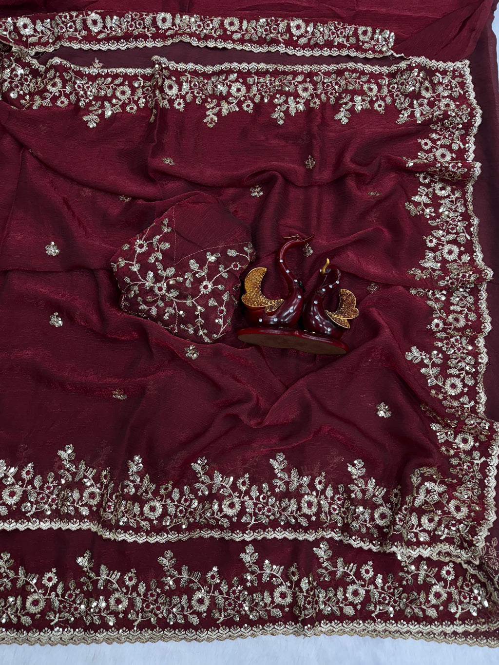 Frendy Chiffon Beautiful Sequence Saree Multicolore